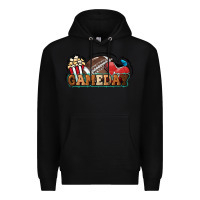 Black Game day football popcorn Premium Hoodie - HowdyJamesFarm