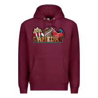 Burgundy Game day football popcorn Premium Hoodie - HowdyJamesFarm