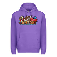 Purple Game day football popcorn Premium Hoodie - HowdyJamesFarm