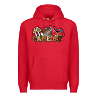 Red Game day football popcorn Premium Hoodie - HowdyJamesFarm