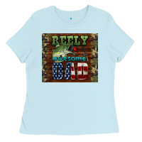 Baby Blue reely awesome dad Ladies Tee - HRA Design Shop