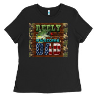 Black reely awesome dad Ladies Tee - HRA Design Shop
