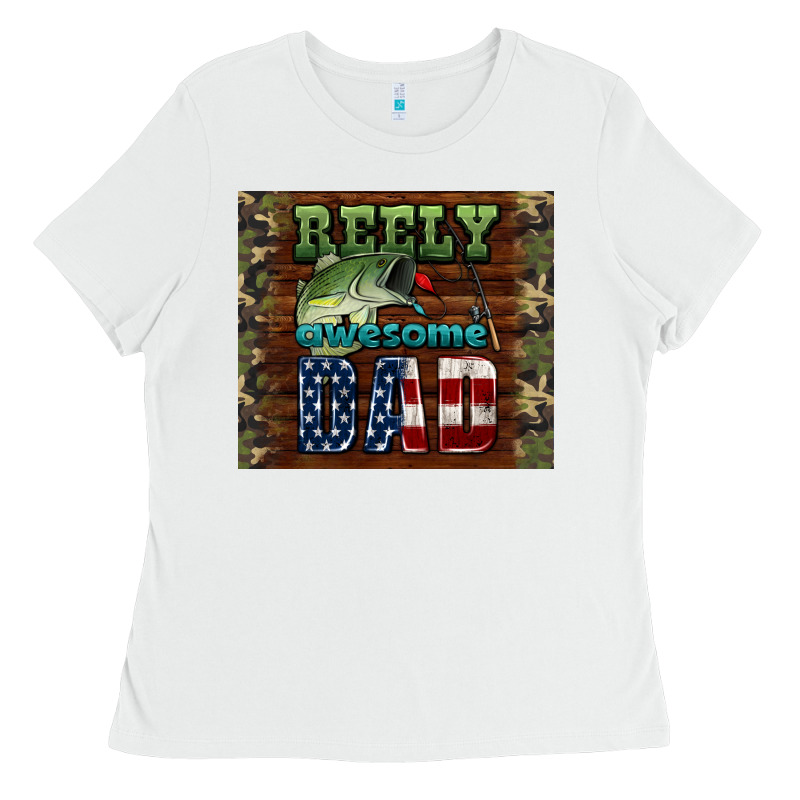 Reely Awesome Dad Ladies Tee by HRA Design Shop | Teevron