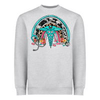 Heather Grey nurse rainbow Heavyweight Sweatshirt - NancyCooperArtShop