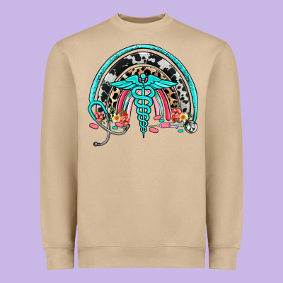 Nurse Rainbow Heavyweight Sweatshirt Designed By Nancycooperartshop