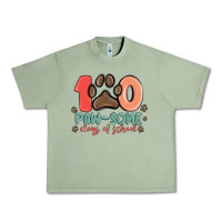 Oil Green 100 pawsome days of school Urban Heavy Tee - MaliasSmallBusiness