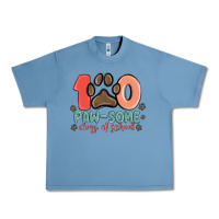 Pebble Blue 100 pawsome days of school Urban Heavy Tee - MaliasSmallBusiness
