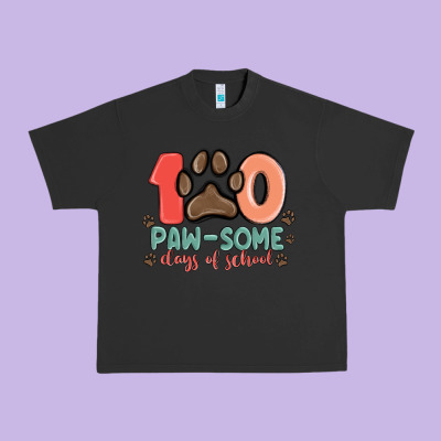 100 Pawsome Days Of School Urban Heavy Tee Designed By Maliassmallbusiness