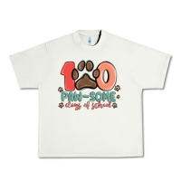 Pistachio 100 pawsome days of school Urban Heavy Tee - MaliasSmallBusiness
