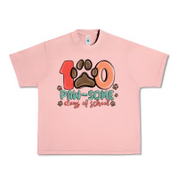 Salmon 100 pawsome days of school Urban Heavy Tee - MaliasSmallBusiness