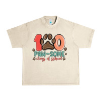 Sandshell 100 pawsome days of school Urban Heavy Tee - MaliasSmallBusiness