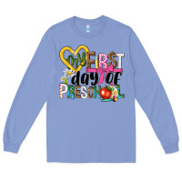 Colony Blue my first day of preschool Long Sleeve Tee - NancyCooperArtShop
