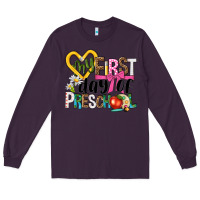 Plum my first day of preschool Long Sleeve Tee - NancyCooperArtShop