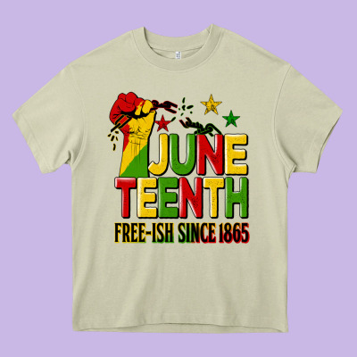 Juneteenth Fist Free Ish Since 1865 Heavy Core Tee Designed By Hra Design Shop