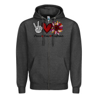 Charcoal Heather peace love sunflower Zipper Hoodie - Bettercallsaul