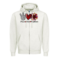 Oatmeal Heather peace love sunflower Zipper Hoodie - Bettercallsaul