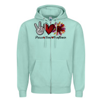 Peace Love Sunflower Zipper Hoodie | Teevron