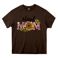 Chocolate Brown blessed mom Heavy Core Tee - BarkalooDesign