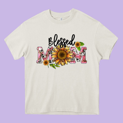 Blessed Mom Heavy Core Tee Designed By Barkaloodesign