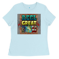 Baby Blue reel great dad Ladies Tee - HRA Design Shop