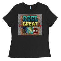Black reel great dad Ladies Tee - HRA Design Shop