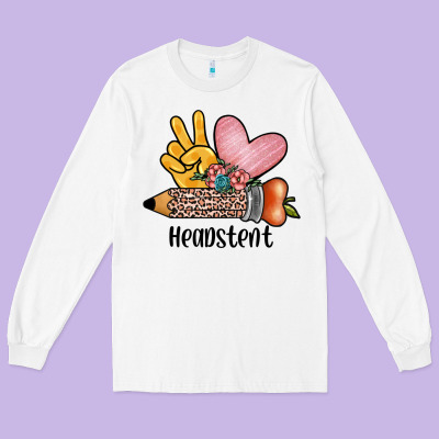 Peace Love Headstent Long Sleeve Tee Designed By Jahusdesignshop