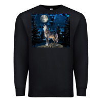 Black wolf howling at the moon Premium Sweatshirt - TumblerDesignByShophia