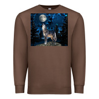 Chestnut wolf howling at the moon Premium Sweatshirt - TumblerDesignByShophia