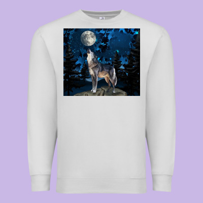 Wolf Howling At The Moon Premium Sweatshirt Designed By Tumblerdesignbyshophia