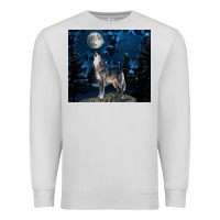 Dove Grey wolf howling at the moon Premium Sweatshirt - TumblerDesignByShophia