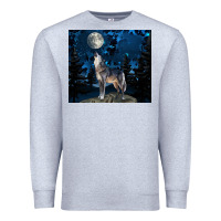 Heather Grey wolf howling at the moon Premium Sweatshirt - TumblerDesignByShophia