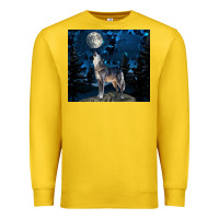 Lemon wolf howling at the moon Premium Sweatshirt - TumblerDesignByShophia