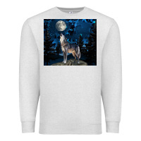 Oatmeal Heather wolf howling at the moon Premium Sweatshirt - TumblerDesignByShophia