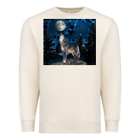Sandshell wolf howling at the moon Premium Sweatshirt - TumblerDesignByShophia