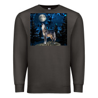 Smoke wolf howling at the moon Premium Sweatshirt - TumblerDesignByShophia