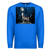 True Royal wolf howling at the moon Premium Sweatshirt - TumblerDesignByShophia
