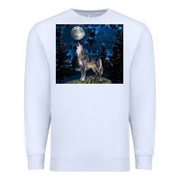 White wolf howling at the moon Premium Sweatshirt - TumblerDesignByShophia