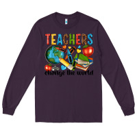 Plum teachers change the world Long Sleeve Tee - NancyCooperArtShop