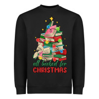 Black christmas book tree Heavyweight Sweatshirt - MaliasSmallBusiness
