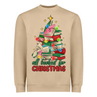 Mushroom christmas book tree Heavyweight Sweatshirt - MaliasSmallBusiness