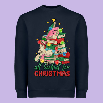 Christmas Book Tree Heavyweight Sweatshirt Designed By Maliassmallbusiness