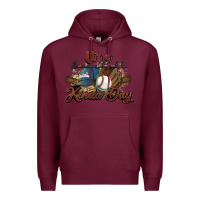 Burgundy It's a Baseball kinda day Premium Hoodie - HowdyJamesFarm