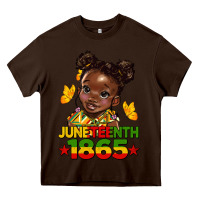 Chocolate Brown juneteenth 1865 afro girl Heavy Core Tee - HRA Design Shop