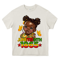 Cream juneteenth 1865 afro girl Heavy Core Tee - HRA Design Shop