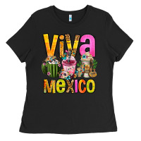 Black viva mexico mexican coffee cups Ladies Tee - FaDigitalArtStudio