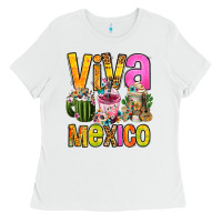 White viva mexico mexican coffee cups Ladies Tee - FaDigitalArtStudio