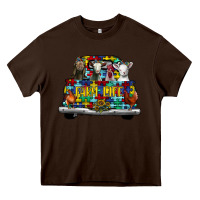 Chocolate Brown farm life truck autism Heavy Core Tee - CowhideDigitalArt