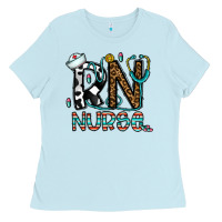 Baby Blue rn nurse Ladies Tee - CowhideDigitalArt