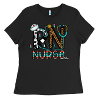 Black rn nurse Ladies Tee - CowhideDigitalArt