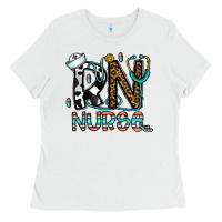 White rn nurse Ladies Tee - CowhideDigitalArt